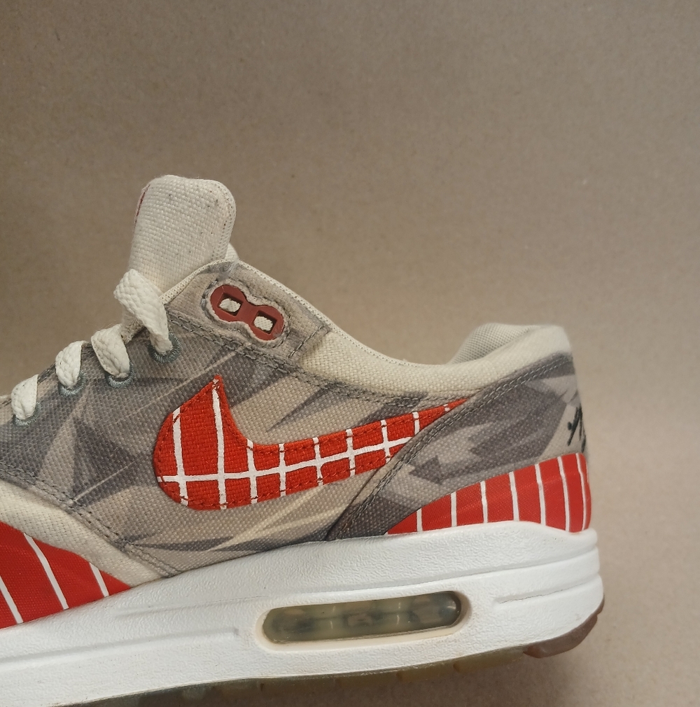 Nike Wasafu X Air Max 1 Red and Gray Men's Shoes - Picture 15 of 16
